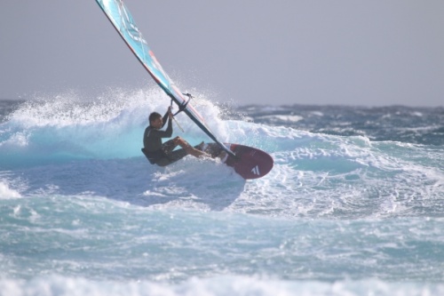 8 Beaufort windsurfing at El Cabezo in El Medano
