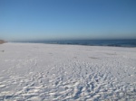 Frozen beach in winter