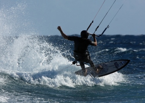 Kitesurfing El Medano Harbour Wall 22-01-2013