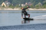 Kitesurfing on totally flat water