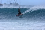 Kitesurfing South Bay with south wind and wave