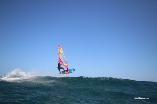 Light wind wave windsurfing at El Cabezo in El Medano Tenerife 13-03-2019