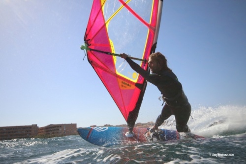 Light wind wave windsurfing at El Cabezo in El Medano Tenerife 13-03-2019