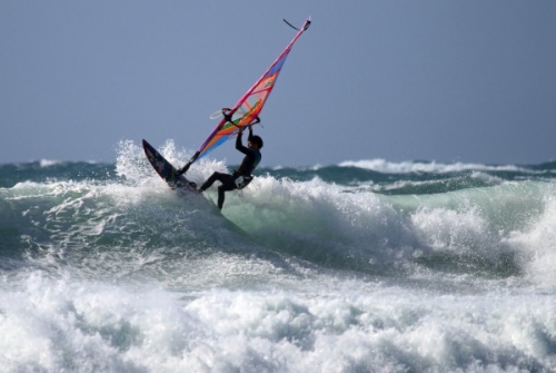 Mast high waves at Los Christianos with Alex Mussolini, Valter Scotto and others