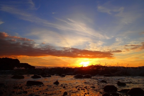 Sunrise sunset El Medano Tenerife Canarias