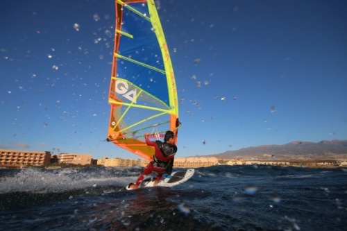 Sunrise wave windsurfing at El Cabezo in El Medano 26-01-2018