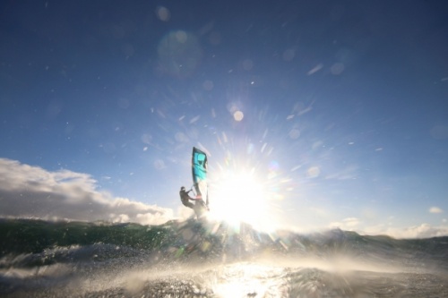 Sunrise wave windsurfing at El Cabezo in El Medano 26-01-2018