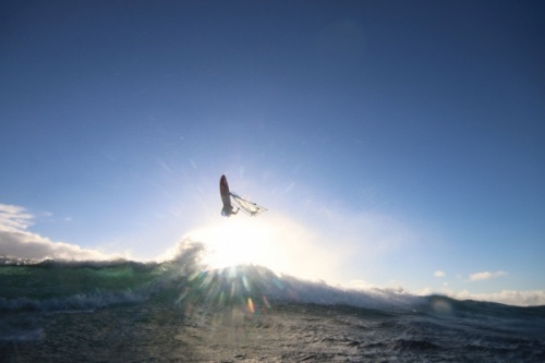 Sunrise wave windsurfing at El Cabezo in El Medano 26-01-2018