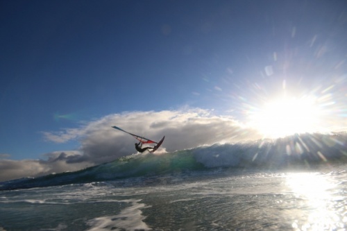 Sunrise wave windsurfing at El Cabezo in El Medano 26-01-2018