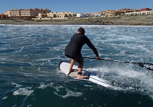 SUP and surfing at Playa Cabezo in El Medano Tenerife 17-02-2014