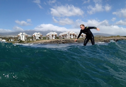 Surfing at Playa Cabezo in El Medano Tenerife 16-02-2014