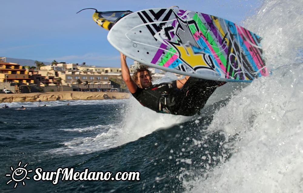 Windsurfing with TWS Tenerife Windsurfing Solution at Playa Sur in El Medano 10-12-2014 