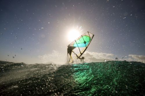 Wave windsurfing at El Cabezo in El Medano 16-02-2016