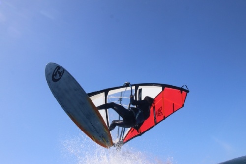 Wave windsurfing at El Cabezo in El Medano Tenerife 02-02-2019