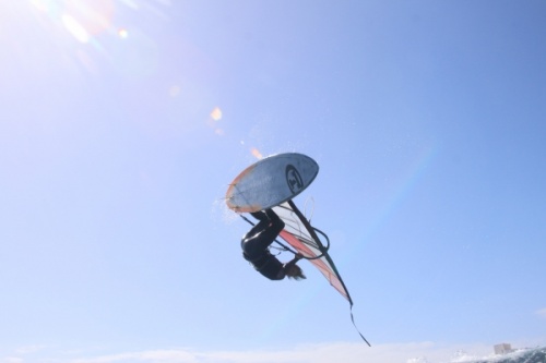 Wave windsurfing at El Cabezo in El Medano Tenerife 02-02-2019