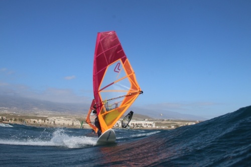 Wave windsurfing at El Cabezo in El Medano Tenerife 02-02-2019