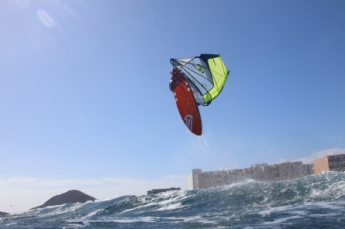 Wave windsurfing at El Cabezo in El Medano Tenerife 02-02-2019