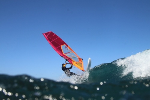 Wave windsurfing at El Cabezo in El Medano Tenerife 02-02-2019