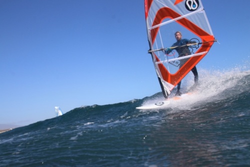 Wave windsurfing at El Cabezo in El Medano Tenerife 02-02-2019