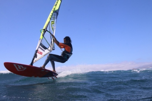 Wave windsurfing at El Cabezo in El Medano Tenerife 02-02-2019