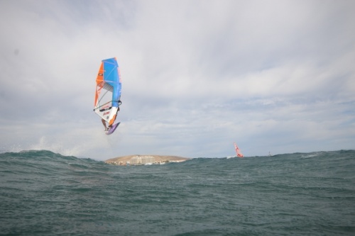 Wave windsurfing at El Cabezo in El Medano Tenerife 02-11-2020