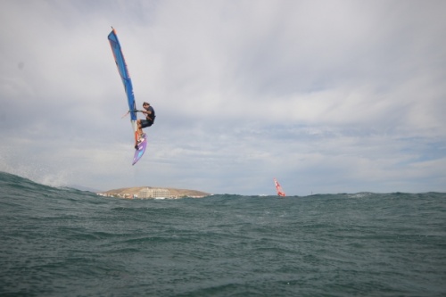 Wave windsurfing at El Cabezo in El Medano Tenerife 02-11-2020