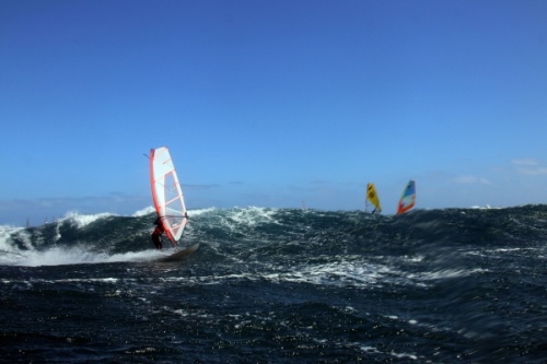 Wave windsurfing at El Cabezo in El Medano Tenerife 03-02-2019