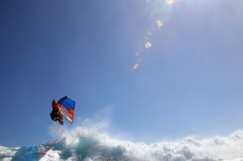 Wave windsurfing at El Cabezo in El Medano Tenerife 03-02-2019