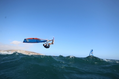 Wave windsurfing at El Cabezo in El Medano Tenerife 03-11-2020