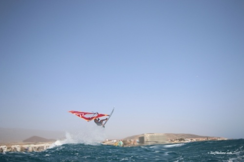 Wave windsurfing at El Cabezo in El Medano Tenerife 08-03-2020