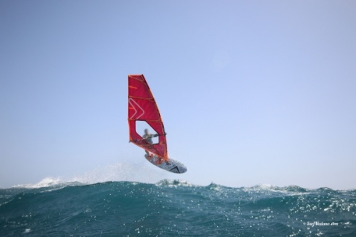 Wave windsurfing at El Cabezo in El Medano Tenerife 08-03-2020