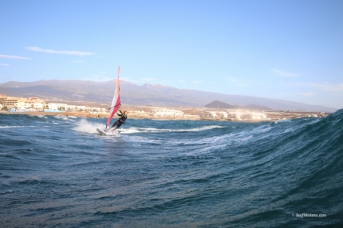 Wave windsurfing at El Cabezo in El Medano Tenerife 17-02-2020