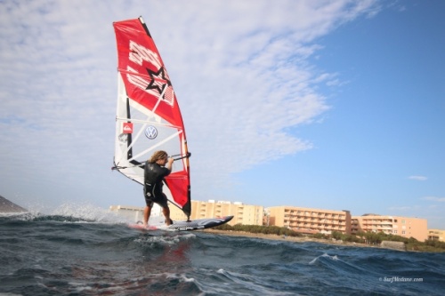 Wave windsurfing at El Cabezo in El Medano Tenerife 17-02-2020