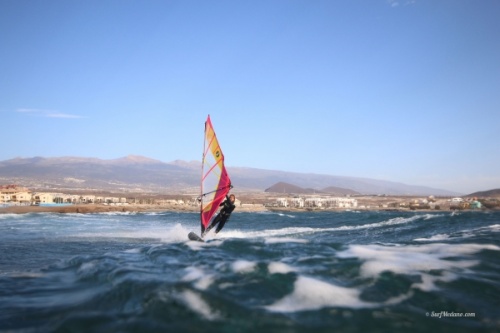 Wave windsurfing at El Cabezo in El Medano Tenerife 17-02-2020