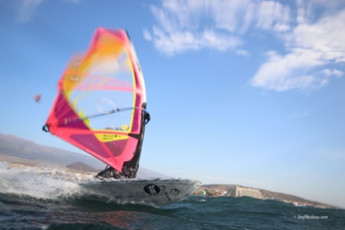 Wave windsurfing at El Cabezo in El Medano Tenerife 17-02-2020