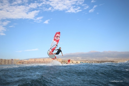 Wave windsurfing at El Cabezo in El Medano Tenerife 17-02-2020