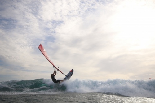 Wave windsurfing at El Cabezo in El Medano Tenerife 17-02-2020