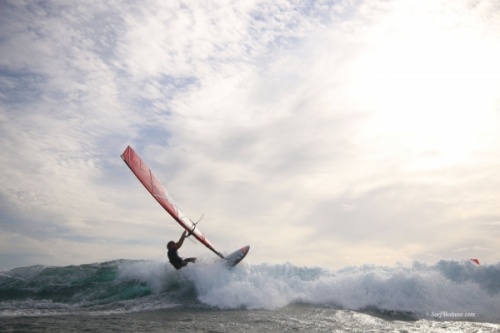 Wave windsurfing at El Cabezo in El Medano Tenerife 17-02-2020