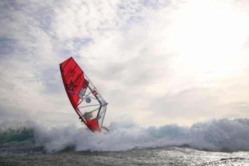 Wave windsurfing at El Cabezo in El Medano Tenerife 17-02-2020