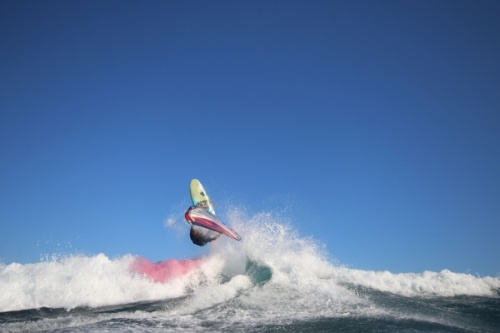 Wave windsurfing at El Cabezo in El Medano Tenerife 22-01-2019