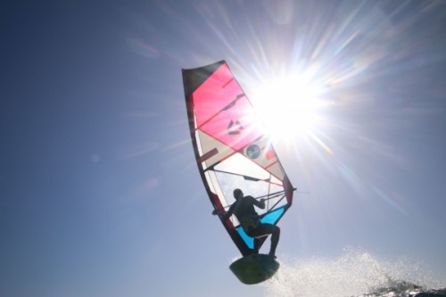 Wave windsurfing at El Cabezo in El Medano Tenerife 22-01-2019