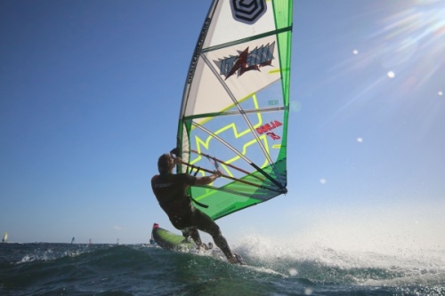 Wave windsurfing at El Cabezo in El Medano Tenerife 22-01-2019