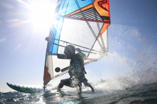 Wave windsurfing at El Cabezo in El Medano Tenerife 22-01-2019