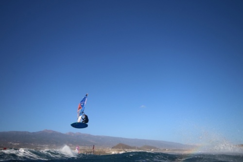 Wave windsurfing at El Cabezo in El Medano Tenerife 22-01-2019