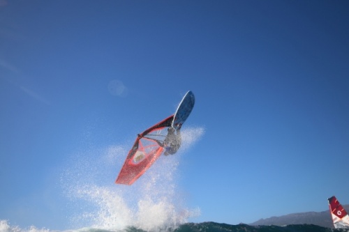 Wave windsurfing at El Cabezo in El Medano Tenerife 22-01-2019