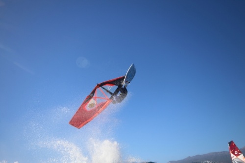 Wave windsurfing at El Cabezo in El Medano Tenerife 22-01-2019