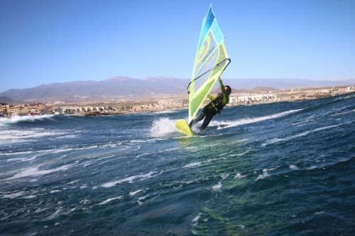 Wave windsurfing at El Cabezo in El Medano Tenerife 22-01-2019