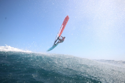 Wave windsurfing at El Cabezo in El Medano Tenerife 27-09-2020