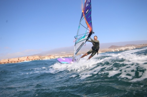 Wave windsurfing at El Cabezo in El Medano Tenerife 27-09-2020