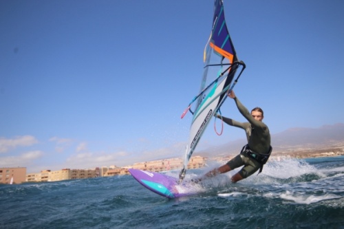 Wave windsurfing at El Cabezo in El Medano Tenerife 27-09-2020